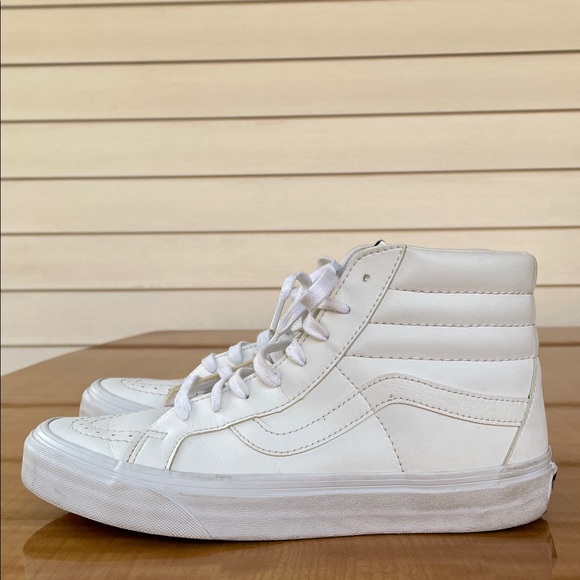 VANS Leather Sk8-Hi True White Sneakers Womens Size 9.5 - Picture 5 of 11